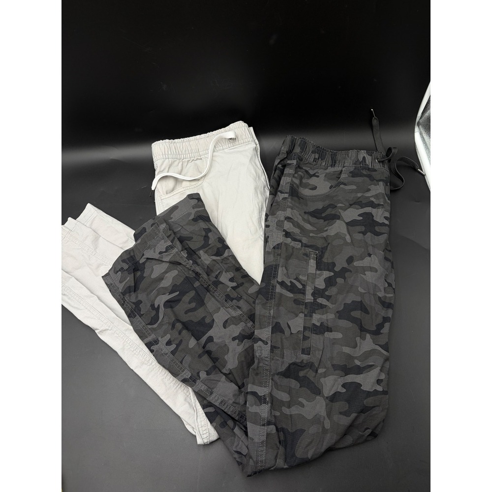BYLT Basics Weekender Pant Bundle Mens Large Grey and Camo Ripstop Joggers 2pk